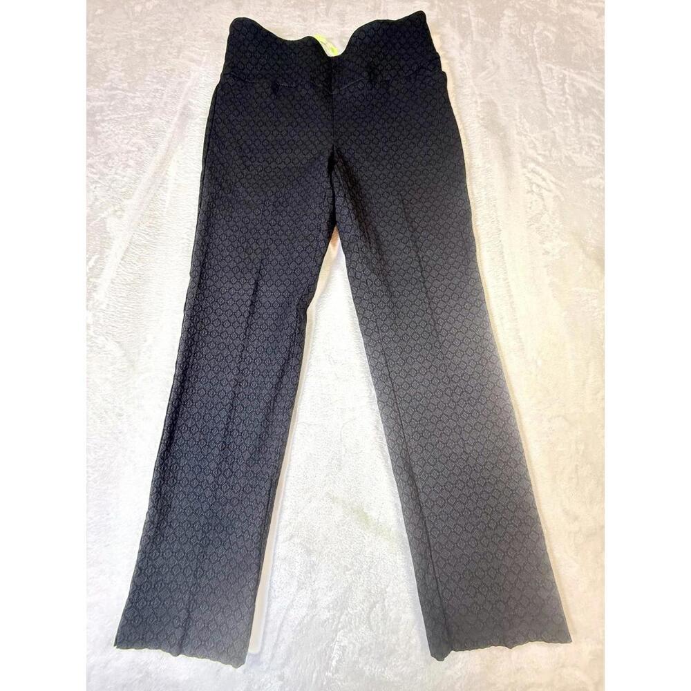 Swing Control Pull-On Pants Womens Size 10 Black/Gray Print Stretch Crop Active